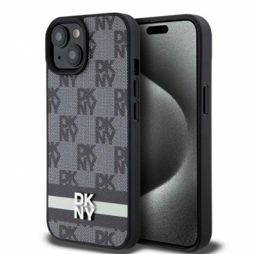 DKNY DKHCP15MPCPTSSK iPhone 15 Plus | 14 Plus 6.7" czarny|black hardcase Leather Checkered Mono Pattern & Printed Stripes