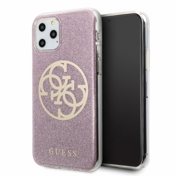 Guess GUHCN65PCUGLPI iPhone 11 Pro Max różowy|pink hard case 4G Circle Glitter