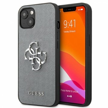 Guess GUHCP13SSA4GSGR iPhone 13 mini 5,4" szary|grey hardcase Saffiano 4G Metal Logo
