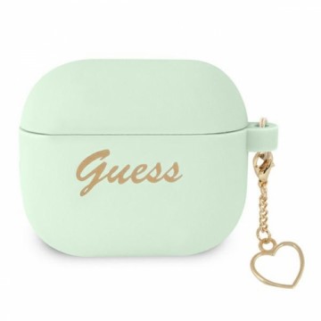 Guess GUA3LSCHSN AirPods 3 cover zielony|green Silicone Charm Heart Collection